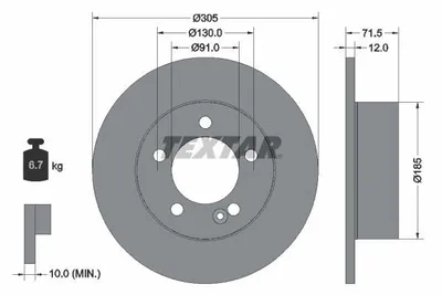 Produktbild von 2 Textar Bremsscheiben hinten für Nissan NV400 Opel Movano B Renault Master