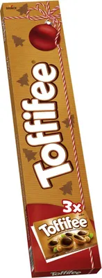 Productafbeelding van Toffifee verpakking met 45 stuks, motief: Kerstman, rendier of sneeuwpop, 375g