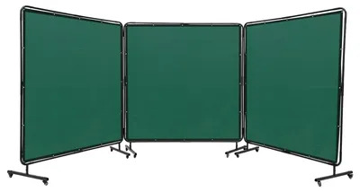 Zdjęcie produktu dla Vevor 3-Panelowa Osłona Spawalnicza Trudnopalny Winyl 1.8X1.8M Z Kółkami