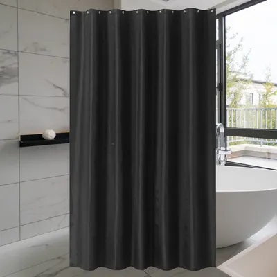 Produktbild von Sprchový závěs Voděodolný, plísním a plísním odolný celobarevný závěs do koupelny s háčky, 180×180 cm, černý