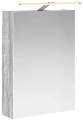 Zdjęcie produktu dla Szafka łazienkowa z lustrem vidaXL, szara Sonoma, 50 x 14,5 x 70 cm