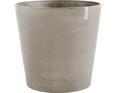 Produktbild von Pflanzkübel hoch Ecopots Amsterdam Kunststoff matt Ø 80 cm H 75 cm graubraun inkl. Rollen