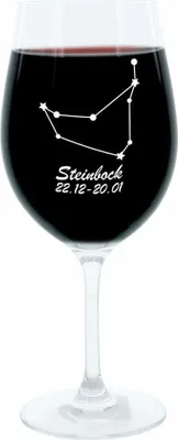 Immagine prodotto di Leonardo Weinglas 400 ml, Motivglas, Sternbild Steinbock, Geschenk, Stimmungsglas mit Gravur, Moodglas, 22 cm