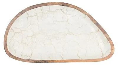 Obrázok produktu pre Len prírodné – Drevená miska – Biela – 30 × 16 cm
