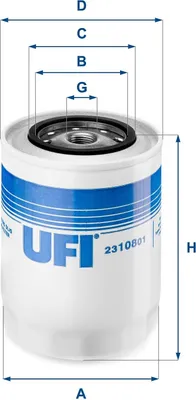 Produktbild von Ölfilter UFI 23.108.01 Anschraubfilter für VW LT 40-55 I Pritsche / Fahrgestell (293-909) für IVECO M