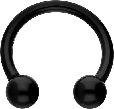 Produktbild von Ohrpiercing, Nasenpiercing, Septum Piercing Acryl Hufeisenring flexibel UNIFARBEN Schwarz Innendurchmesser: 8 mm