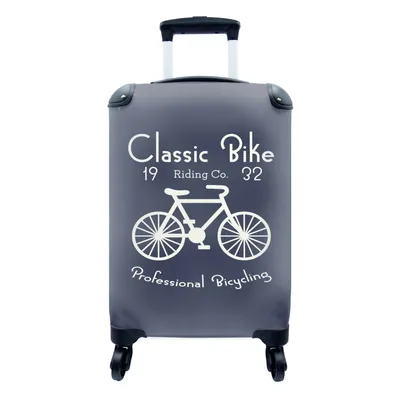 Produktbild von MuchoWow® Koffer Handgepäck Trolley Rollkoffer Kleine Reisekoffer mit 4 Rollen - Jahrgang - Fahrrad - Text - Cabin Size < 55x40x23 cm & 55x40x20 cm - Fotokoffer - Kabinenkoffer - Boardgepäck - Reise-Box - Reisekoffer - Reisegepäck - Koffer mit Bild - Trolley für Kinder
