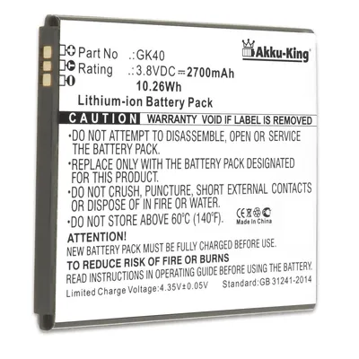Produktbild von Akku kompatibel mit Motorola GK40, SNN5967A, SNN5967B - Li-Ion 2700mAh - für Cedric, Moto E3, Moto E4, Moto G4 Play, Moto G5
