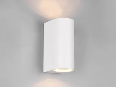Produktbild von Runde Außenwandleuchte ROYA Up and Down Weiß, Höhe 15cm