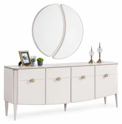 Produktbild von Esszimmer Sideboard mit Spiegel Buffet Schrank Anrichte Kommodenschrank