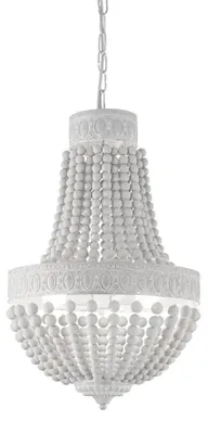 Immagine prodotto di Lampadario Shabby Chic-Provenzale Monet Legno Bianco 6 Luci E14
