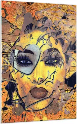 Produktbild von Bilder auf glas - Einteilig - Gesicht Frau - 70x100cm - Glasbilder - Wandbilder - Bilder - zum Aufhängen bereit - Wanddekoration aus Glas - Glas Bilder - Wandbild auf Glas - GPA70x100-3513