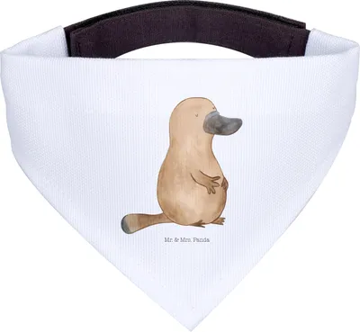 Produktbild von Mr. & Mrs. Panda Halstuch Für Hunde Schnabeltier Mut - Weiß - Geschenk, Schnabeltiere, Hund, Arbeit, Motivation, Schal, Hunde-Halstuch, Meer, Tuch, Neustart, Training