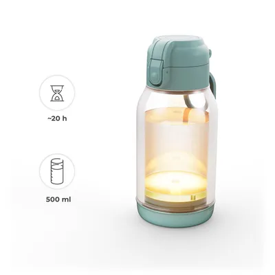 Immagine prodotto di Kinderkraft GAJA – Scaldabiberon portatile e thermos 2 in 1, 500 ml, riscaldamento in 120 secondi, 5 livelli di temperatura, mantenimento del calore fino a 20 ore, verde