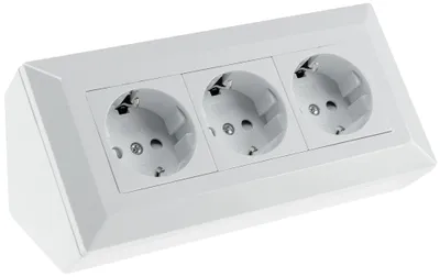 Produktbild von 3-fach Steckdosenblock weiß 250V/ 16A Aufbaumontage