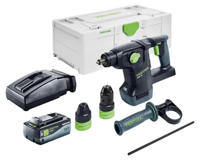 Obrázek produktu pro Akumulátorové kombinované kladivo Festool KHC 18 EB-Basic 18 V 2,6 J SDS-Plus Brushless + 1x akumulátor 8,0 Ah + nabíječka + systainer