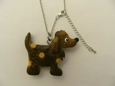 Produktbild von Kette mit Holzanhänger Hund, Ketten Modeschmuck Tiere Tier Haustier