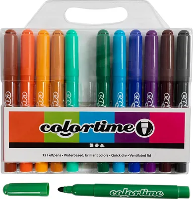 Produktbild von Colortime-Marker, Strichstärke 5 mm, zusätzliche Farben, 12 Stück, 1 Box