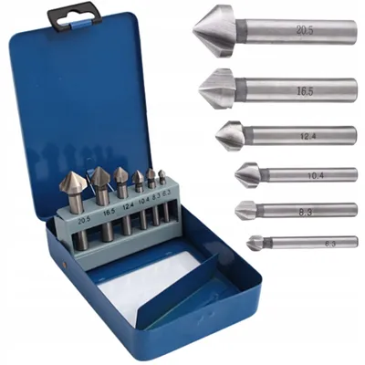 Produktbild von HuW Kegelsenker Fräser Set für Metall HSS 6.3-20.5 mm