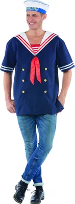 Produktbild von Matrosenhemd blau mit Kragen, Groesse:58