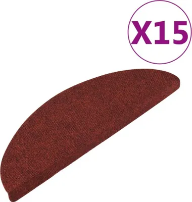 Obrázek produktu pro vidaXL Samolepicí podložky na schůdky 15 ks 56x17x3 cm Červená