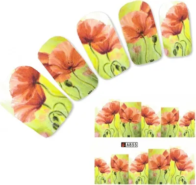 Produktbild von Tattoo Nail Blumen Schmetterling Aufkleber Nagel Sticker