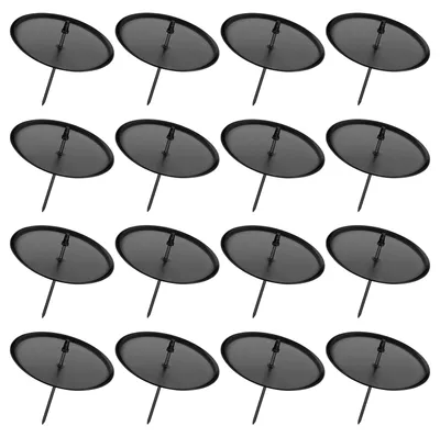 Advent-Kerzenhalter-Set, 16 Stk., 6 cm, Metall, schwarz