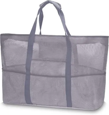 Große Strandtasche mit Reißverschluss - XXL Mesh Strandtasche für Reisen, Einkaufen, Sport und den täglichen Gebrauch