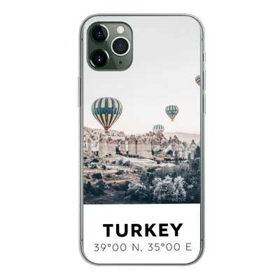 Produktbild von MuchoWow® Handyhülle Schutzhülle Hülle für iPhone 11 Pro Max Heißluftballon - Türkei - Sommer - Grau Silikon Softcase Handy Hülle - Schutz