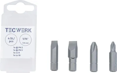 Produktbild von Bit-Set 4 teilig 5/16 Schlitz 8 + 10 mm, PH 2 + 3 f. 2000828191