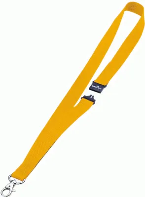 Zdjęcie produktu dla DURABLE Ta?ma tekstylna 20 z karabi?czykiem, ?ó?ty, 813704, 10 szt.