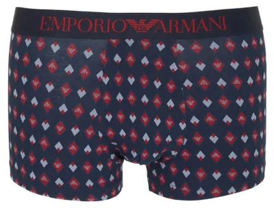 Productafbeelding van Emporio Armani heren boxershort met klassiek patroon, blauw, maat L