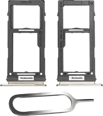 Produktbild von Samsung Galaxy S10 / Plus Sim Karten Halter Tray Adapter Fach Stecker Slot + Nadel Single Gold