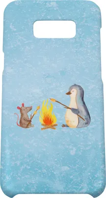 Produktbild von Mr. & Mrs. Panda Samsung Galaxy S8 plus Handyhülle  Pinguin Lagerfeuer - Eisblau - Geschenk, Motivation, Hülle, Maus, Feuer, Handy, Cover, Job, Case