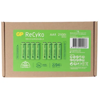 Zdjęcie produktu dla Akumulator AA Mignon GP NiMH 2100 mAh ReCyko 1.2V 8 sztuk