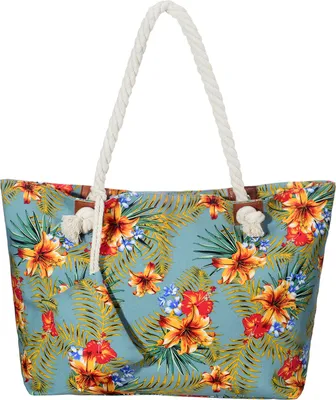 Produktbild von Große Strandtasche Shopper mit Reißverschluss - Tropical Vintage