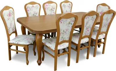 Produktbild von Komplett Set Esstisch + 8 Stühle Esszimmer Set Ess Gruppe Holz Tisch Tische 9tlg