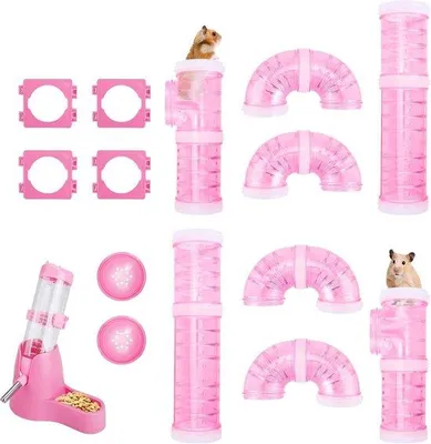 Productafbeelding van Famanu Hamsterbuis-set - Maak je eigen hamstertunnel-avontuur - Roze