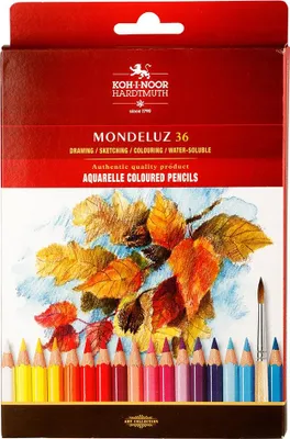 Image de KOH Aquarell Crayons de couleur pour artistes étui carton de 36 pièces