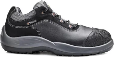 A single black and gray work shoe is shown against a white background.