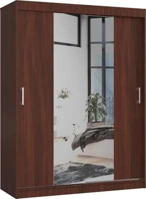 Image de Akord Armoire Coulissante Wengé 150X60X200