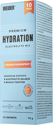 Produktbild von Weider Premium Hydration Sticks (10x7g) Orange-Passionfruit - Energie & Ausdauer - Elektrolyte