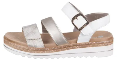 Produktbild von Remonte Damen Sandale Flechtmuster Klettverschluss D0Q55, Größe:37 EU, Farbe:Gold