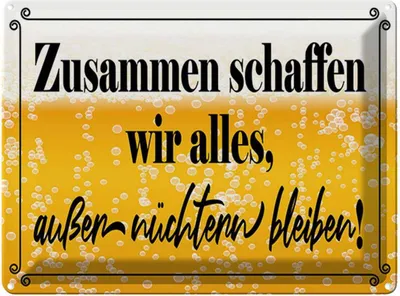 Produktbild von vianmo Blechschild 30x40 cm Zusammen schaffen wir alles Bier Spruch Zitat