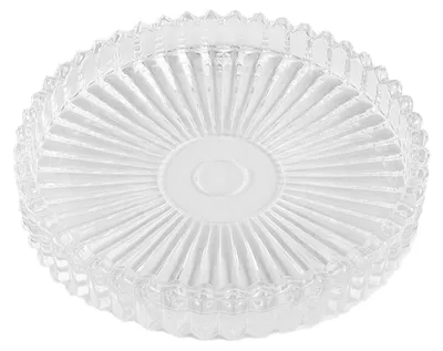4er-Set Glas-Kerzenteller, 10 cm, rund, klar