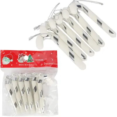 Zdjęcie produktu dla Świąteczne Zawieszki Na Choinkę Laski Cukrowe 6 Szt
