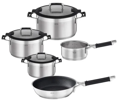 Produktbild von RÖSLE Topfset 5tlg. Silence Pro Edelstahl mit  24 cm Bratpfanne