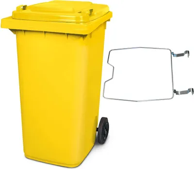 Produktbild von BRB Mülltonne MGB 240 Liter, mit Klemmring für Müllsäcke (gelb)