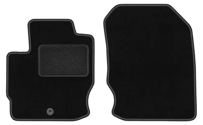 Productafbeelding van Velours voormatten voor Mitsubishi Colt VII 2008-2012 – 2-delig, zwart, op maat – Wielganizator LUX
