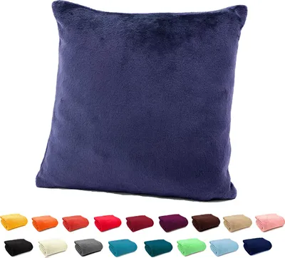 Produktbild von heimtexland ® Flanell Kuschel Kissen Super Soft Plüsch Deko Kissenhülle Typ380 Blau 40 x 40 cm